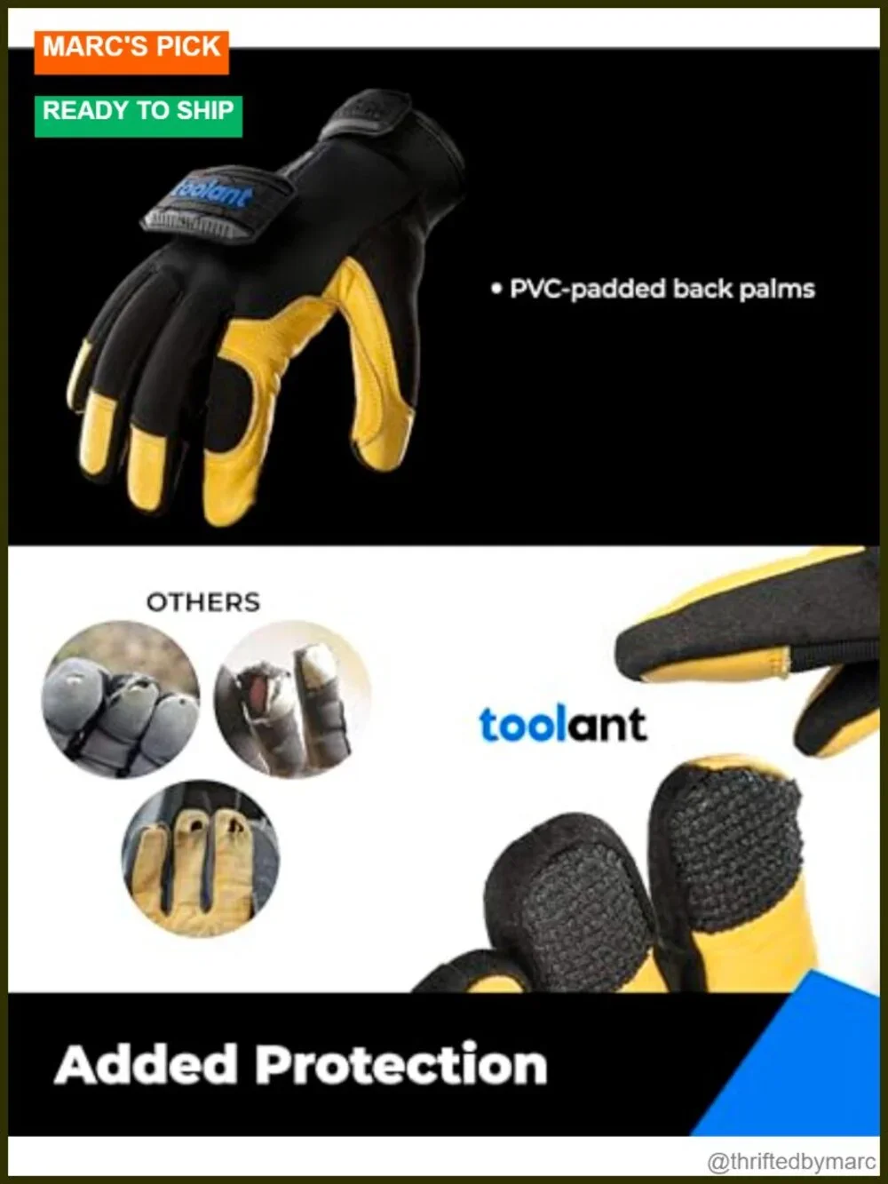 Waterproof Winter Work Glove with 3M Lining, Leather Palm Touchscreen Impact